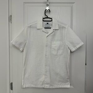 White Topman Collared Button-Up Shirt